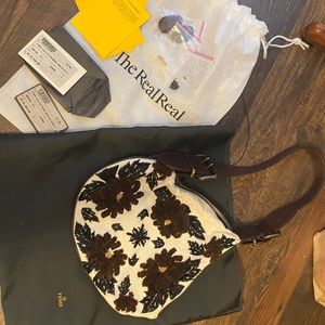 Authentic FENDI Embroidered Oyster Handbag